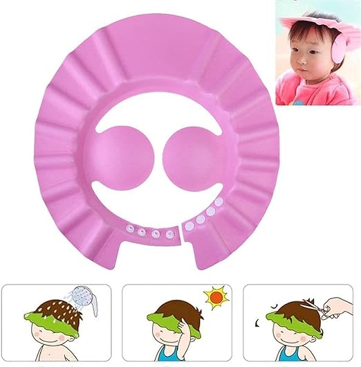 Baby Shower Cap & Hair Washing Shield for 0-3 Years | Toddler Bath Hat & Shampoo Visor | Cute Head Protector