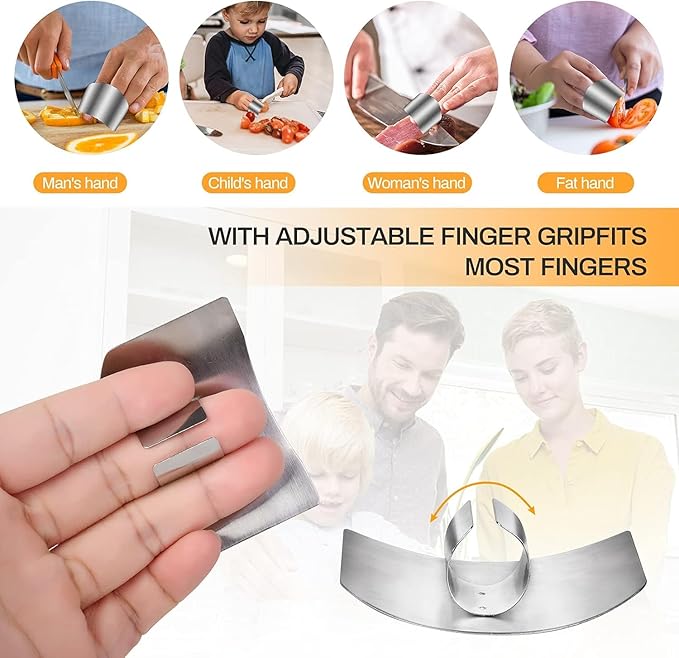 Stainless Steel Finger Guard for Cutting | Knife Safety Protector Tool for Kitchen | Anti-Cut Hand Shield