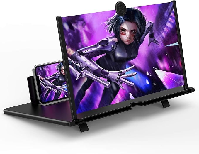 5D HD Mobile Phone Screen Magnifier & Amplifier | Reduces Eye Strain | Portable Phone Stand Projector for Movies