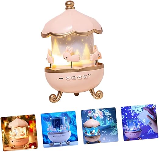 Night Light Rabbit Sky Projector for Kids – 360° Rotating Lamp
