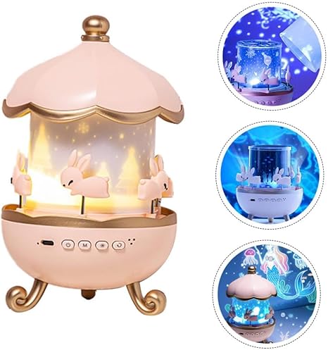 Night Light Rabbit Sky Projector for Kids – 360° Rotating Lamp