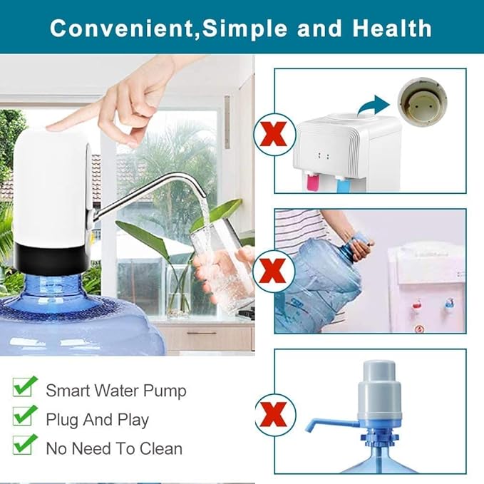 Automatic Wireless Water Can Dispenser Pump | Rechargeable Electric Bottle Can Dispenser | Low Noise, High Efficiency